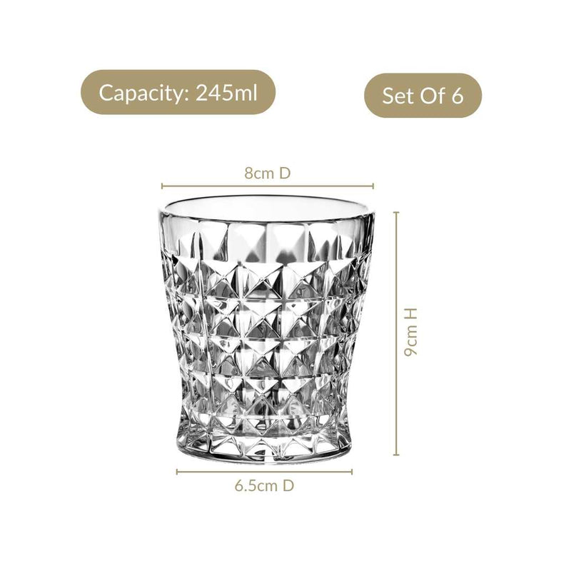 Textured Drinking Glass Set Of 6 245ml