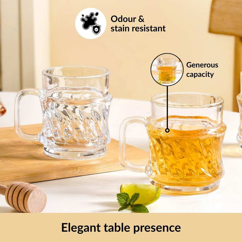 Embossed Tea Cup Set Of 6 165ml