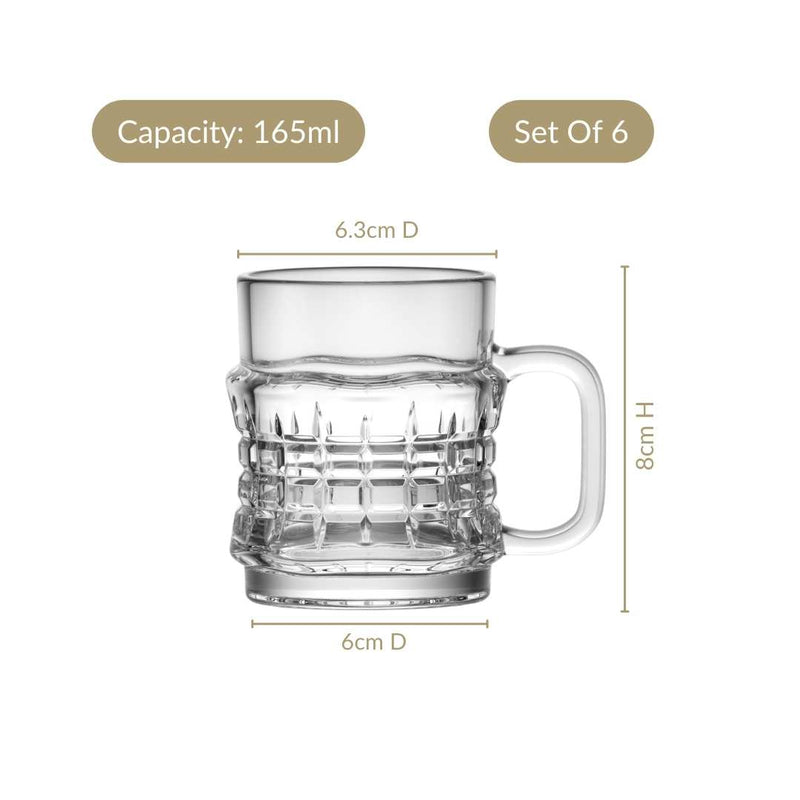 Textured Tea Cup Set Of 6 165ml