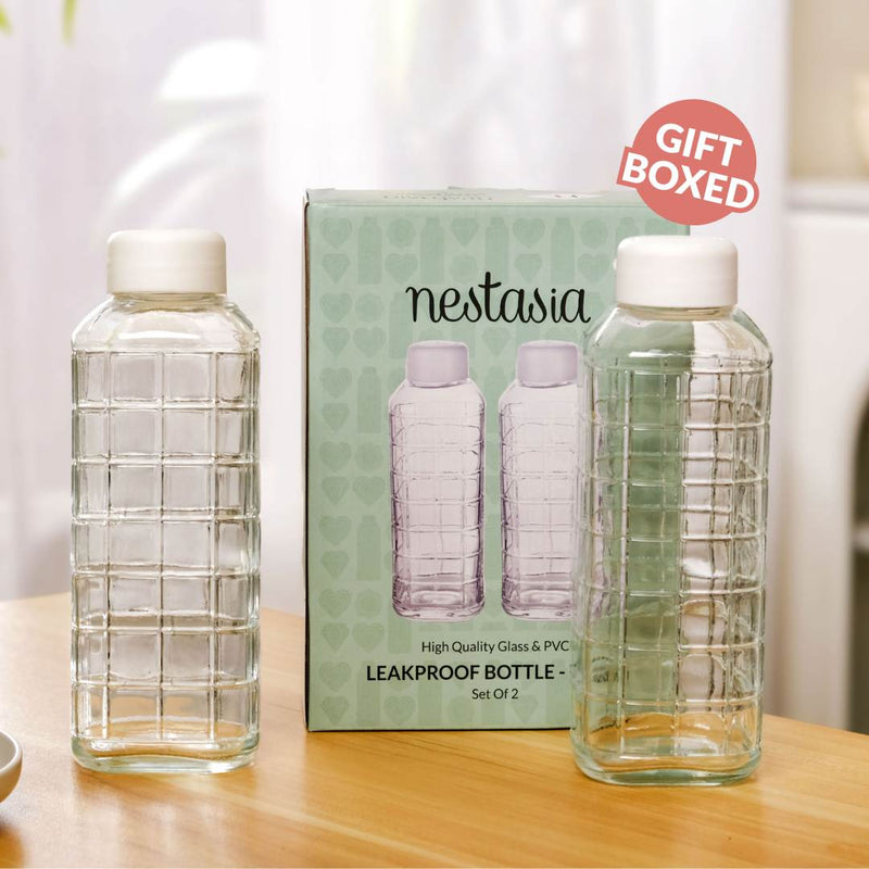 Everyday Transparent Glass Bottle Set Of 2 720ml