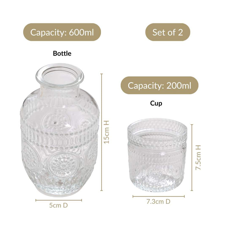 Vintage Bedside Carafe Gift Set Of 2