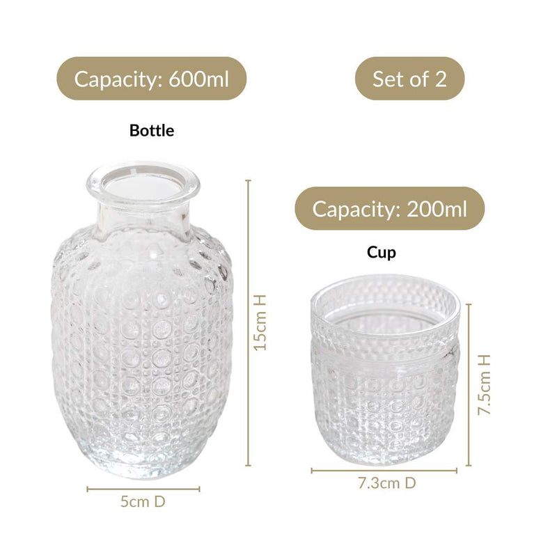 Embossed Bedside Carafe Set Of 2