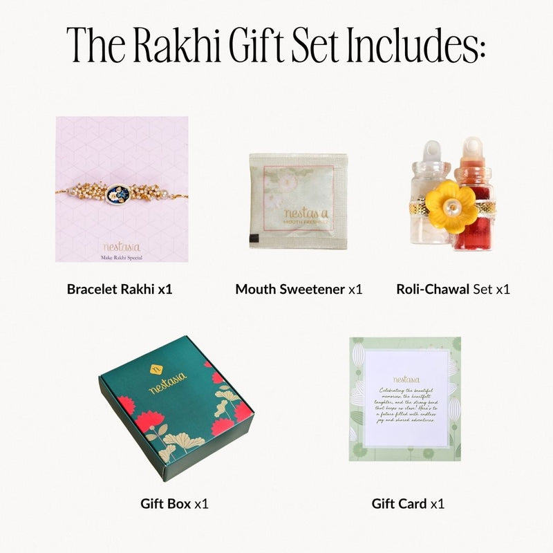 Pearls And Kundan Rakhi Gift Box