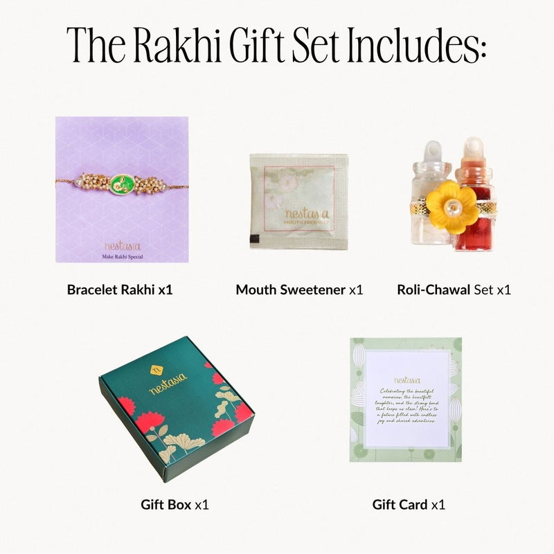 Green Bracelet Rakhi Gift Set
