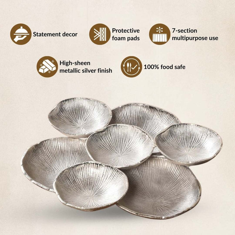 Clustered Bowls Large Platter Silver