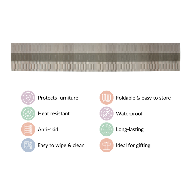 Grey Waterproof Dining Table Runner