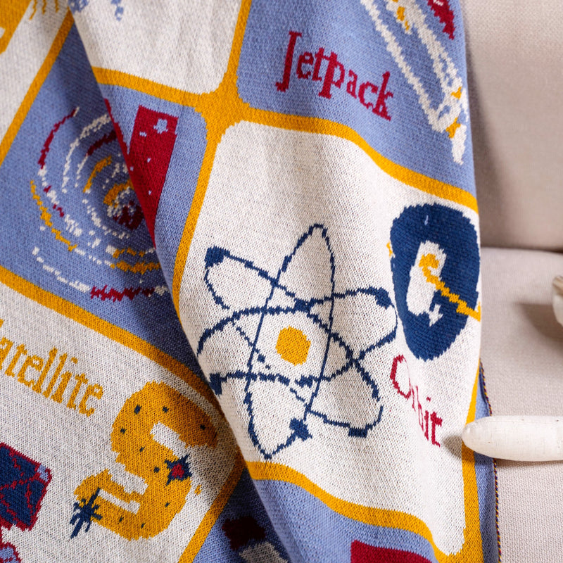 Galaxy Explorer Alphabet Knitted Kids Cotton Throw 152x125