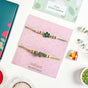 Ganesh Flower Rakhi Set Of 4 With Gift Box Dry Fruits And Card