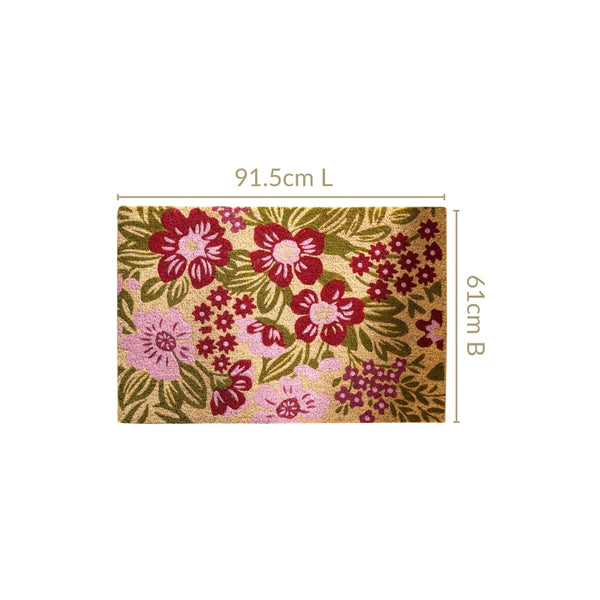Garden Inspired Printed Natural Coir Mat 36x24 Inch