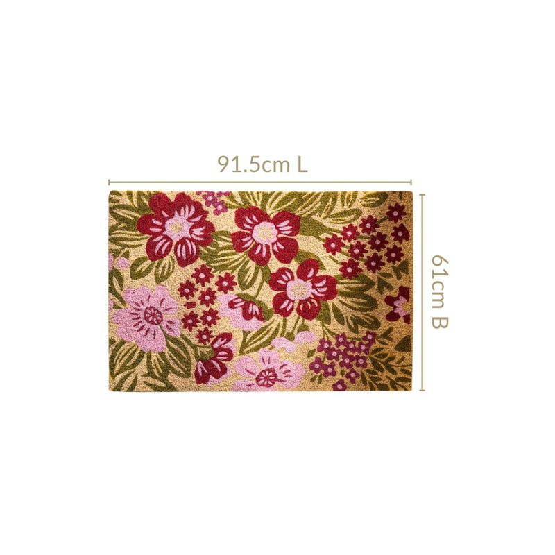 Garden Inspired Printed Natural Coir Mat 36x24 Inch