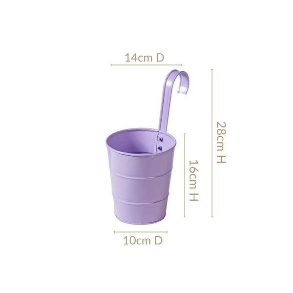 Garden Muse Hanging Flower Bucket Planter Set Of 3 Lavender