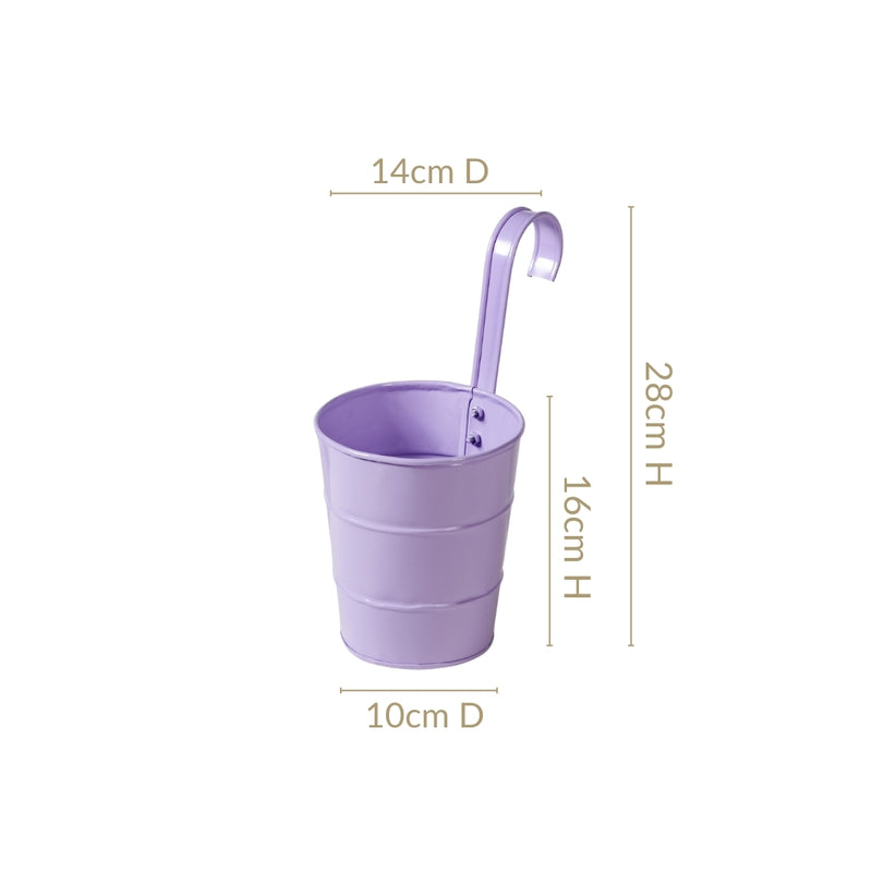 Garden Muse Hanging Flower Bucket Set Of 3 Lavender