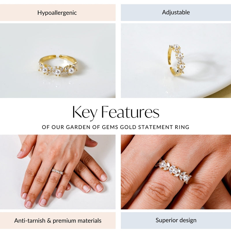 Garden Of Gems Gold Statement Ring