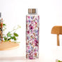 Garden Rose Large Glass Water Bottle 1000ml