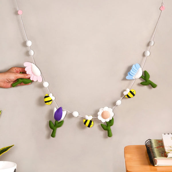 Garden Theme Bunting Wall Hanging For Nursery Room