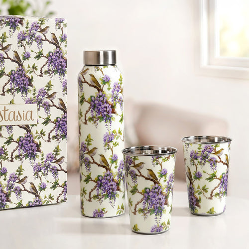 Garden Melody Bottle Tumbler Set Of 3 In Gift Box
