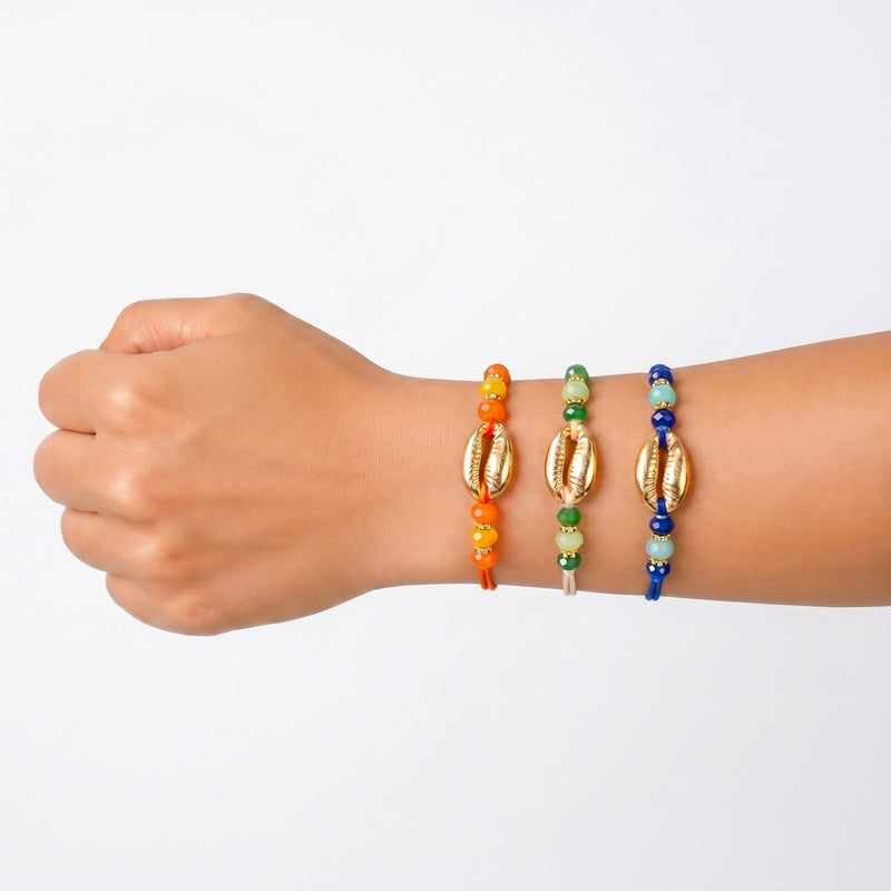 Trio Shell Charm Rakhi Gift Set