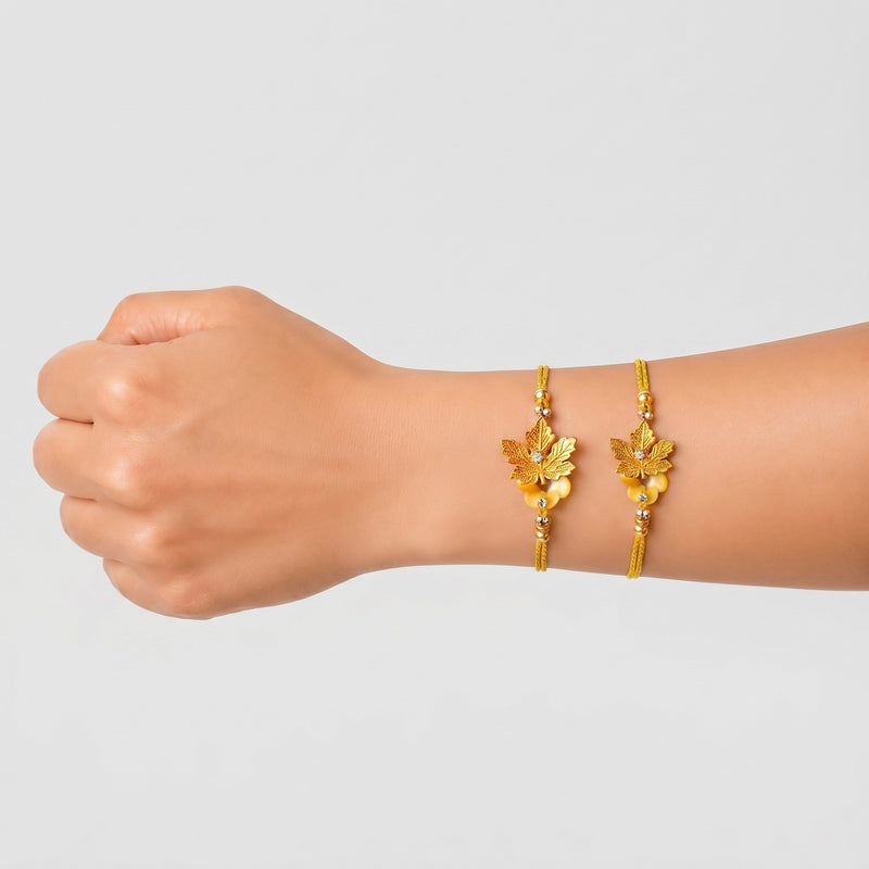 Autumn Leaf Rakhi Duo Gift Set