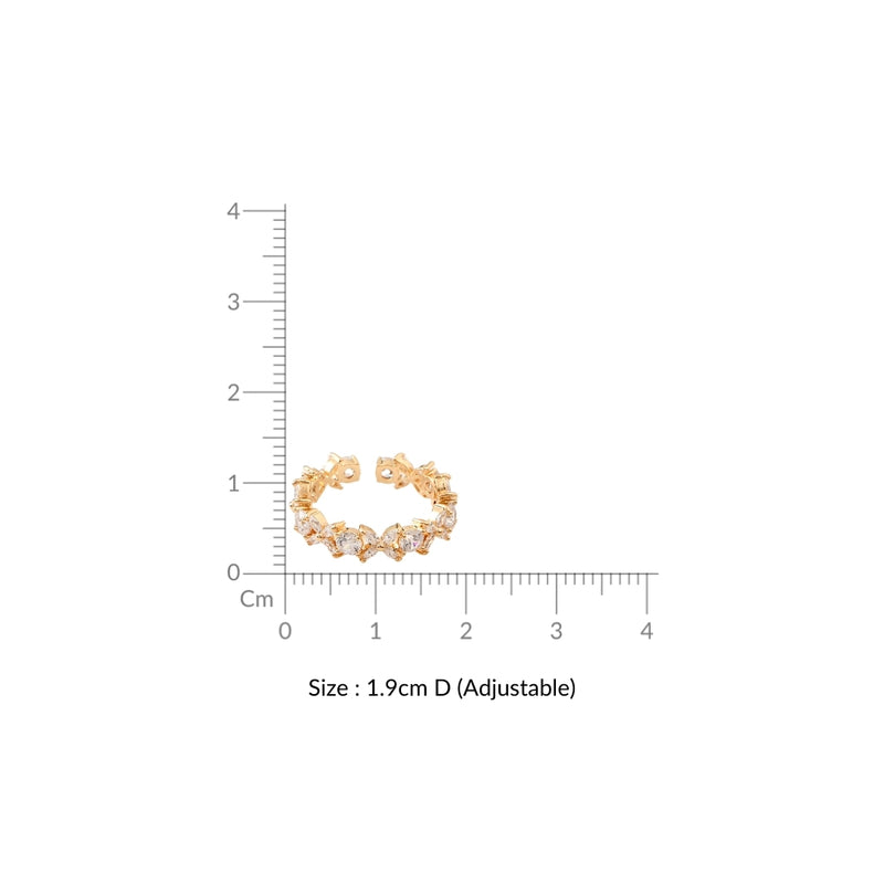 Geometric Floral Gold Ring