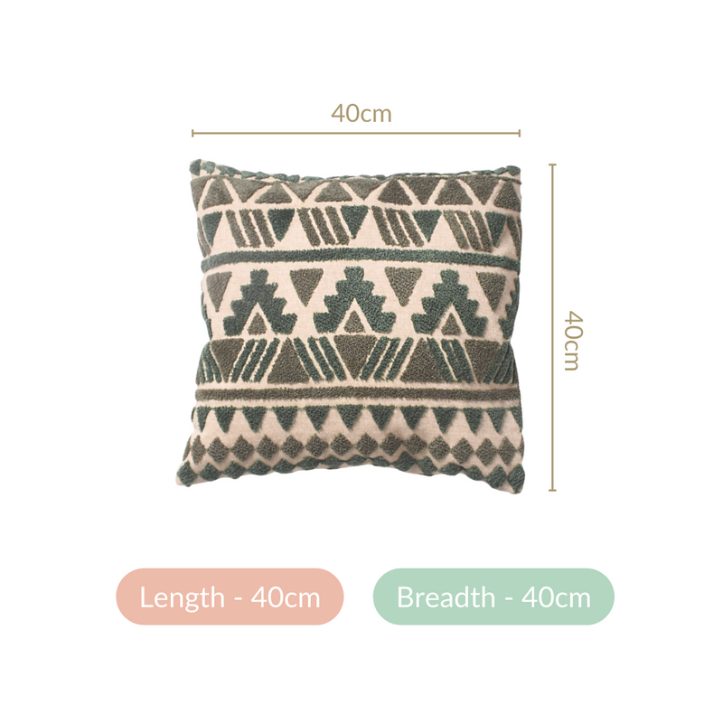 Geometric Tufted Cushion Cover 15x15 Inch