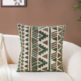 Geometric Tufted Cushion Cover 15x15 Inch