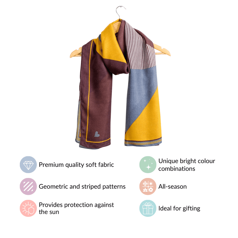 Geometric Super Soft Multicolour Scarf Stole