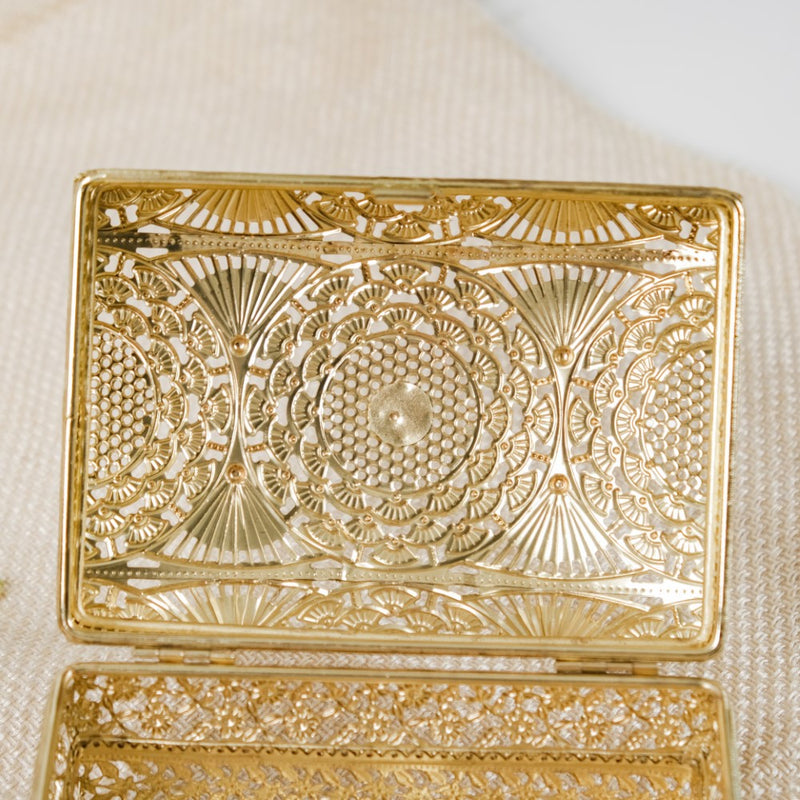Gold Gift Box Set Of 2 - Antique Metal Jewellery Box, Gold Jewellery Box Set, Set of 2, Decorative Metal Jewellery Box