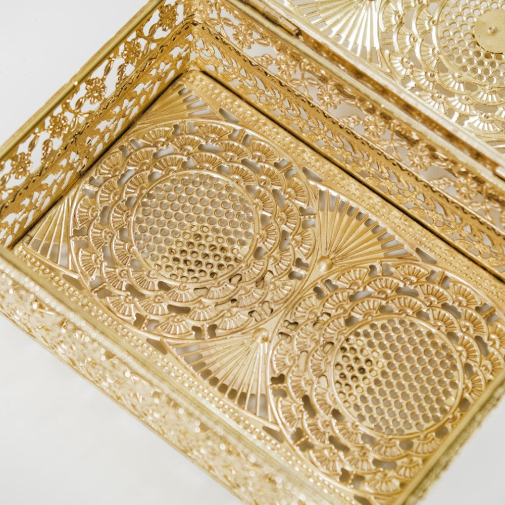 Duo Cosmetic Pouch in Gold Filigree