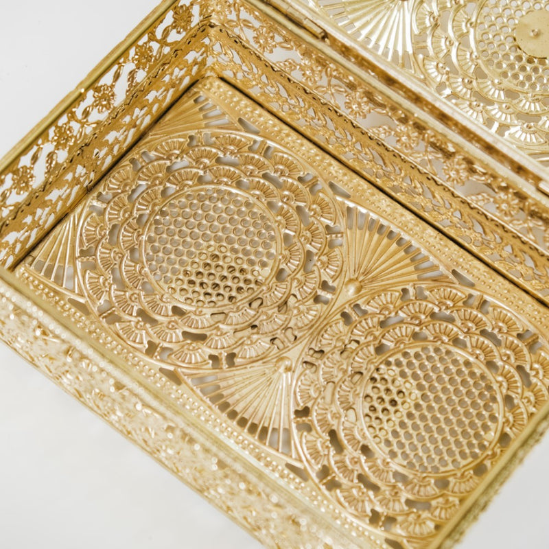 Gold Gift Box Set Of 2 - Antique Metal Jewellery Box, Gold Jewellery Box Set, Set of 2, Decorative Metal Jewellery Box