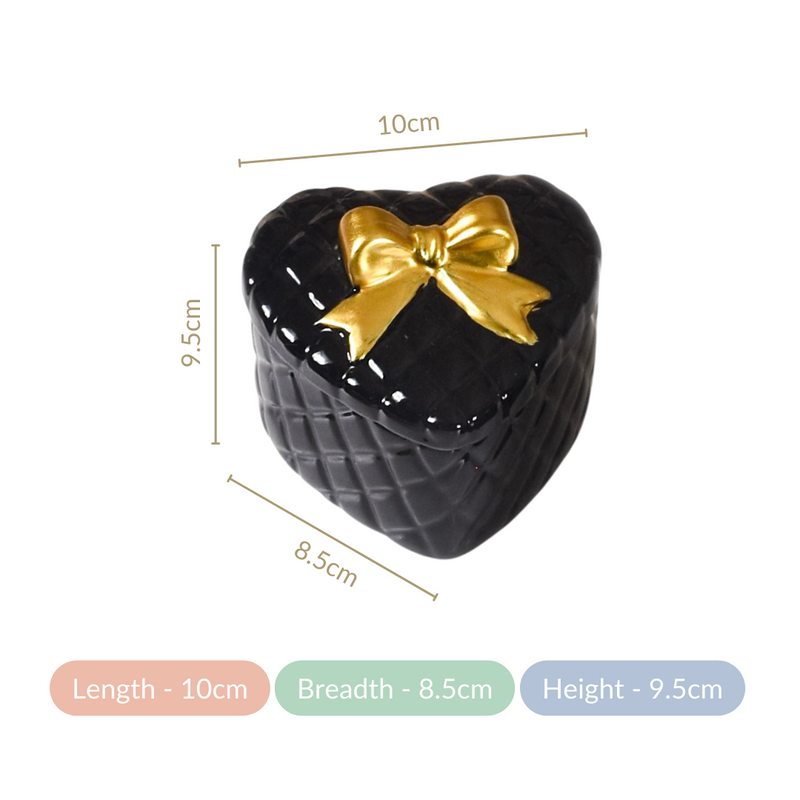 Ceramic Storage Box Set Of 2 Black