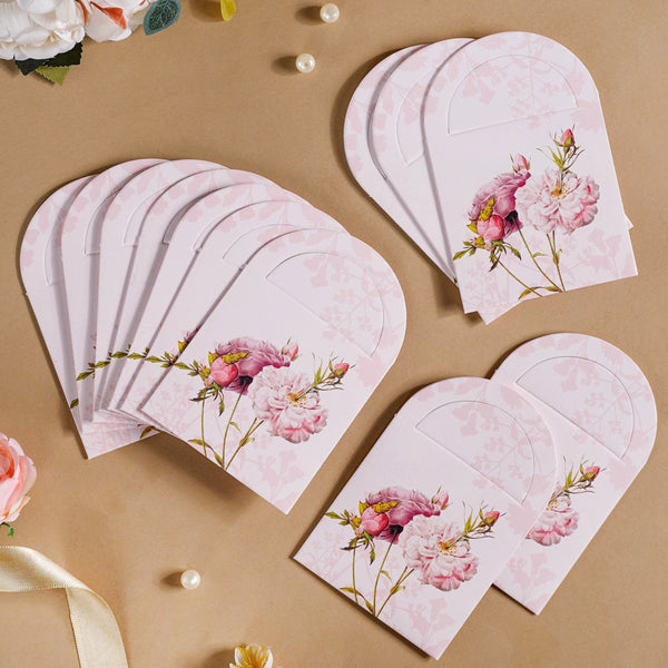 Garden Rose Money Envelope Pastel Pink Set Of 12