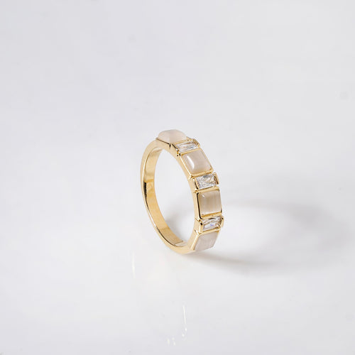 Gilded Glow Moonstone Gold Ring