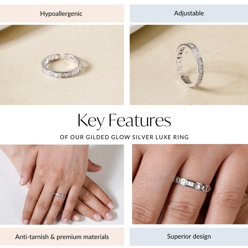Gilded Glow Silver Luxe Ring
