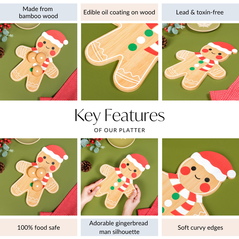 Gingerbread Man Serving Platter 30x22cm
