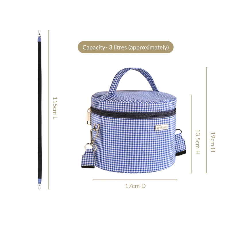 Gingham Daily Insulated Lunch Bag Azure