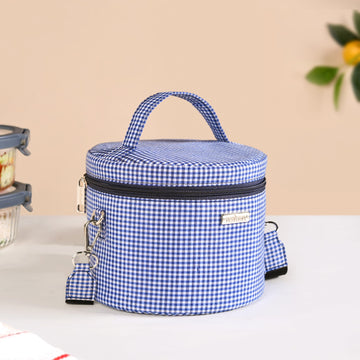 Gingham Daily Insulated Lunch Bag Azure
