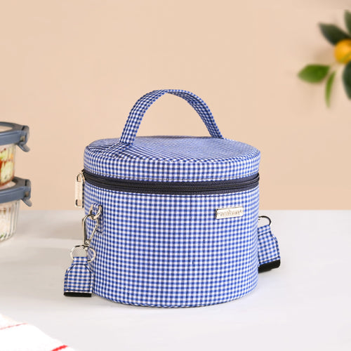Gingham Daily Insulated Lunch Bag Azure
