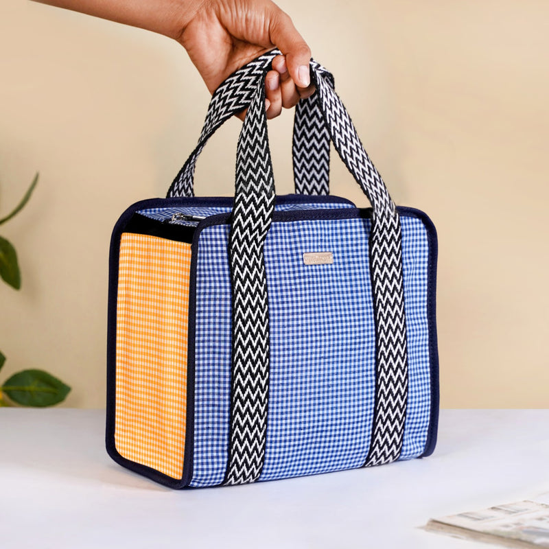 Gingham Lunch Bag Blue