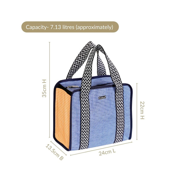 Checkered Lunch Bag Blue