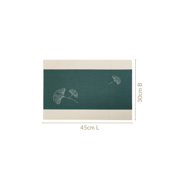 Ginkgo Deep Green Table Mat Set Of 6