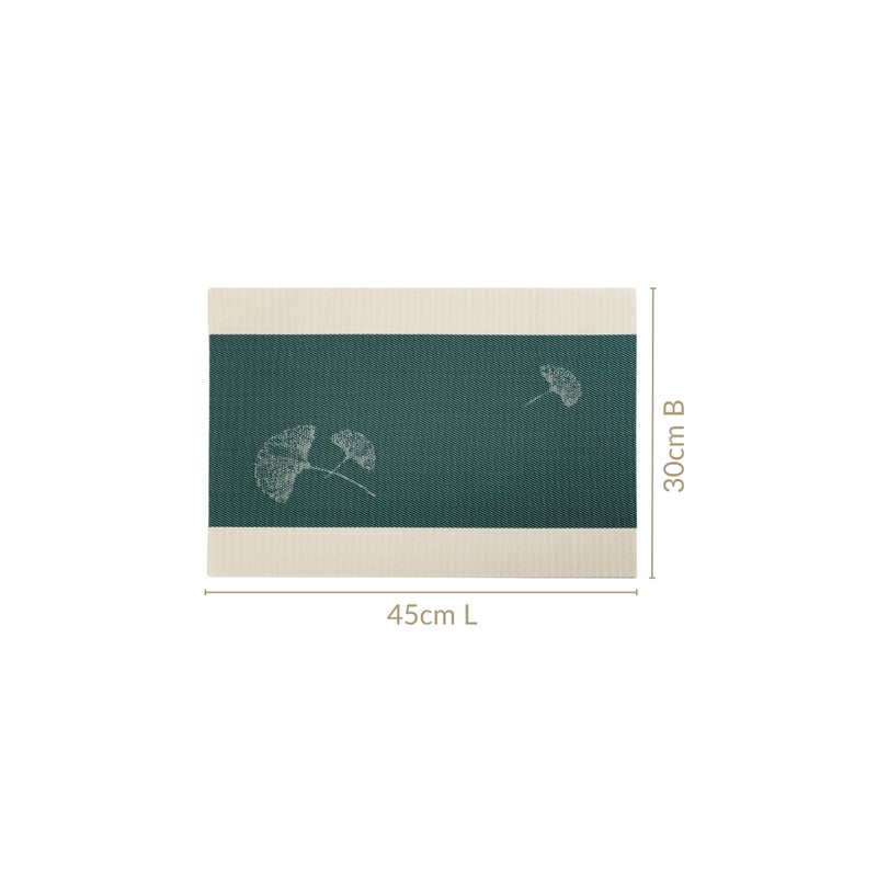 Ginkgo Deep Green Table Mat Set Of 6