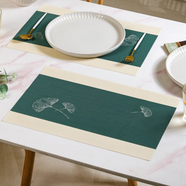 Ginkgo Deep Green Table Mat Set Of 6
