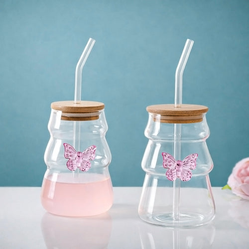Girlie-Butterfly-Glass-Tumbler-With-Straw-Set-Of-2-500ml