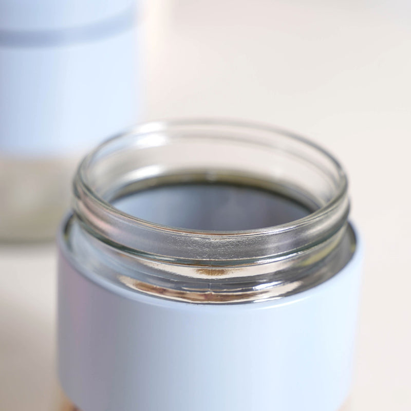 Glass Base Blue Metal Jar Set Of 4 600ml