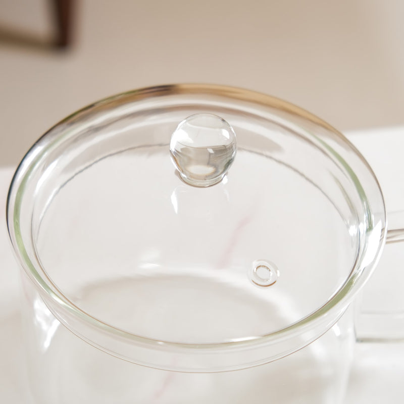 Glass Cooking Pot With Handle 1700ml