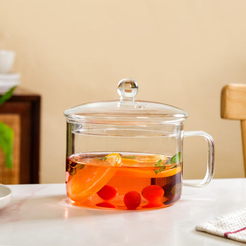 Glass Cooking Pot With Handle 1700ml