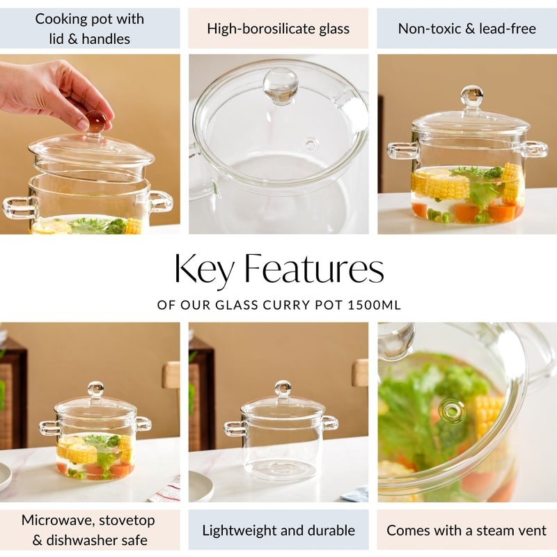 Glass Curry Pot 1500ml