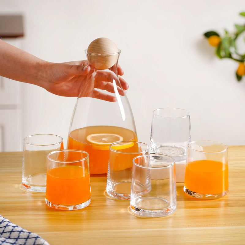 Glass Decanter With Glasses Set Of 7