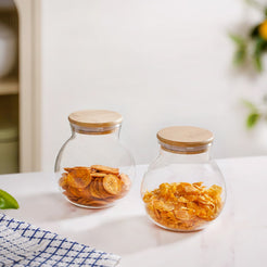 Glass Jar With Wooden Lid Small 500ml