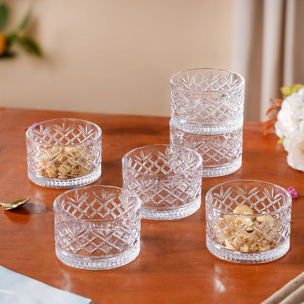 Premium Glass Snack Bowls Set of 6 220ml